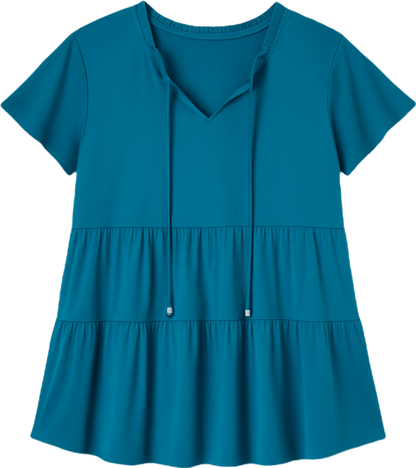 Women's Plus Size Lani Flutter Sleeve Tiered Top