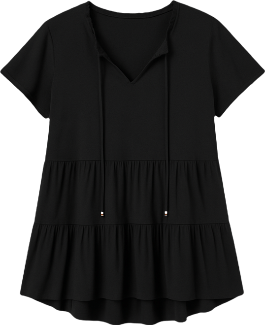 Women's Plus Size Lani Flutter Sleeve Tiered Top