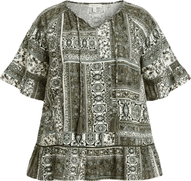 Women's Plus Size Flutter Sleeve Top