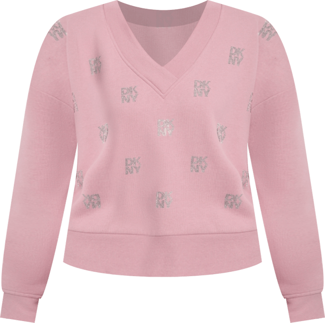 Women's Allover Stack Rhinestone V-Neck Sweatshirt