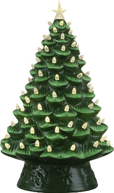 18 " Nostalgic Ceramic Tree with White Lights