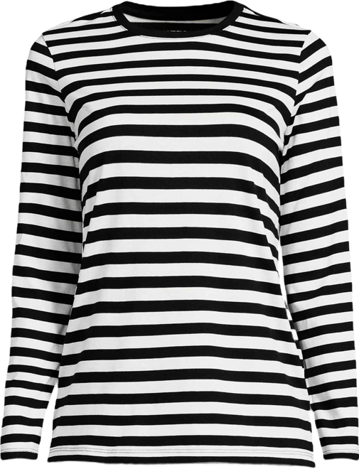 Plus Size Relaxed Supima Cotton Long Sleeve Crew Neck T-Shirt