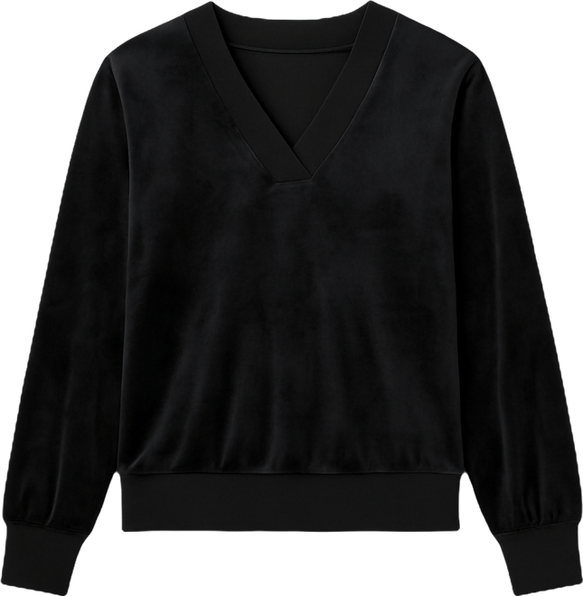 Women's V-Neck Velour Pullover Top, Macy's Exclusive