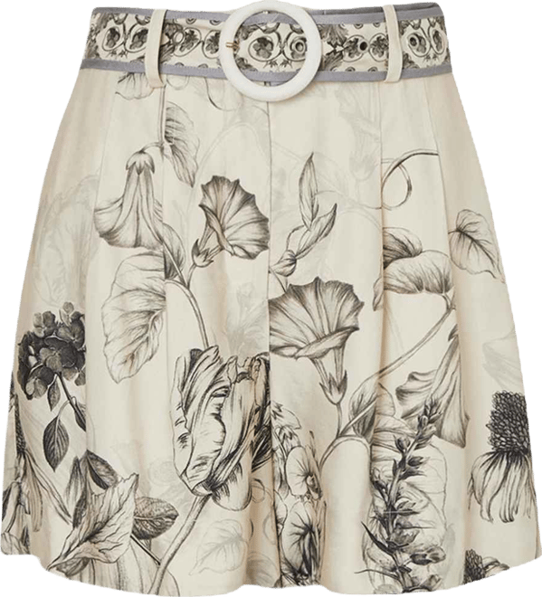 Women's Placed Print Short With Belt