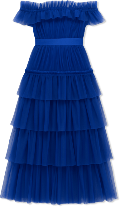 Women's Tulle Off Shoulder Maxi Dress