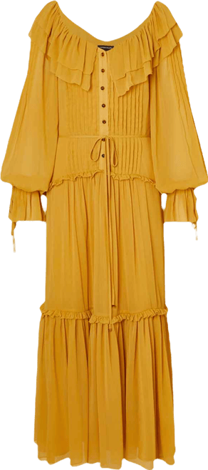 Georgette Ruffle Woven Maxi Dress