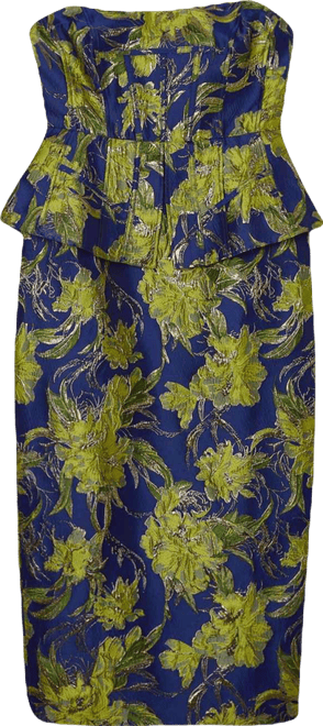 Petite Floral Jacquard Midi Pencil Dress