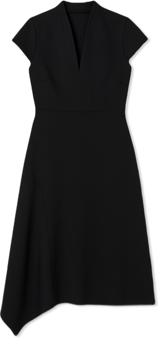 Women's Ponte V-Neck Midi Dress