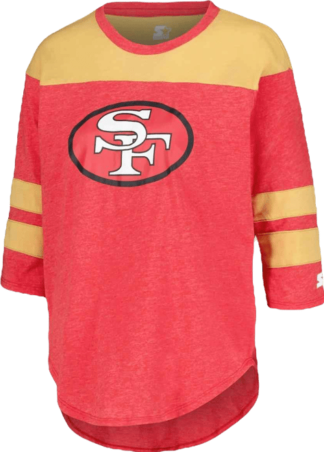 Women's Scarlet San Francisco 49ers Fullback Tri-Blend 3/4-Sleeve T-Shirt