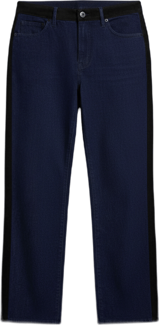 Women's Faux Suede Side Stripe Straight Leg Jean