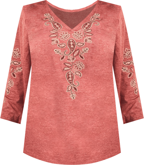 Women's Plus Size Casey Embroidered Top