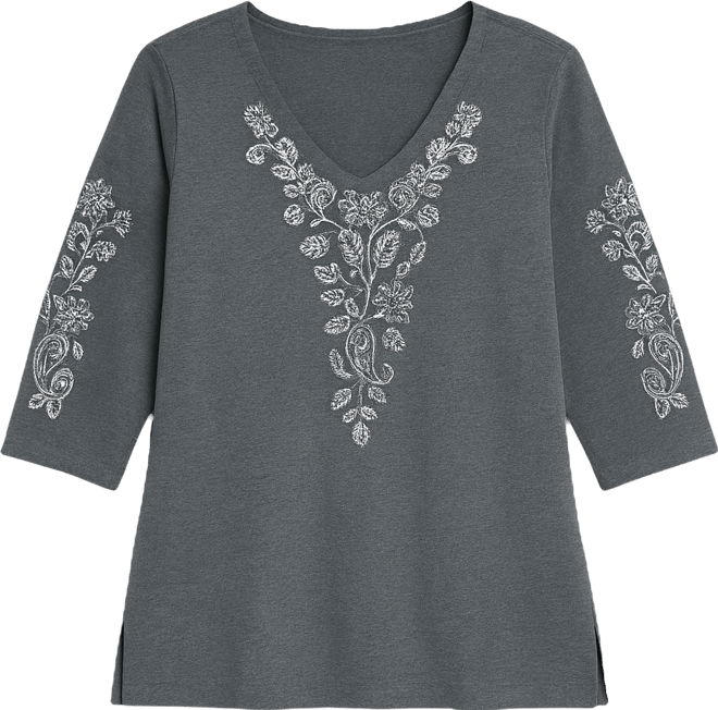 Women's Plus Size Casey Embroidered Top