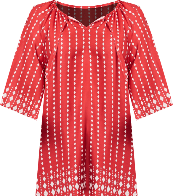 Women's Bell Sleeve Keyhole Tie Blouse