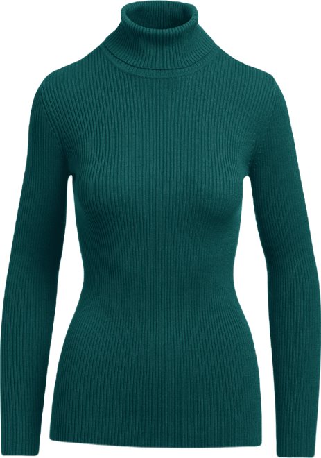 Ribbed Turtleneck Sweater Evergreen