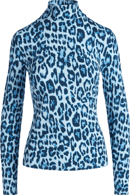 Long Sleeve Printed Turtleneck Tulip Blooms