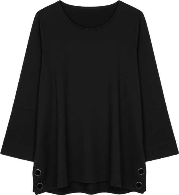 Women's Plus Size Breanna Eyelet Detail Hacci Top