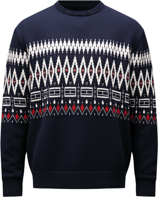 Men's Big and Tall Fair Isle Crewneck Sweater