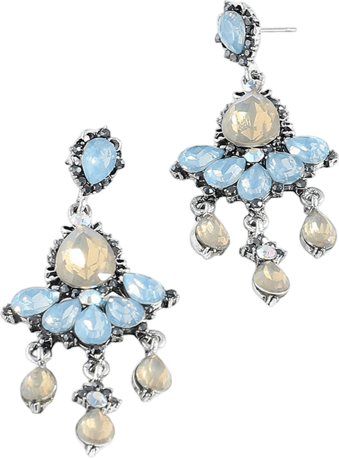 Women's Blue Teardrop Stone Drop Earrings