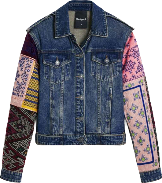 Women's Denim jacket with combined sleeves