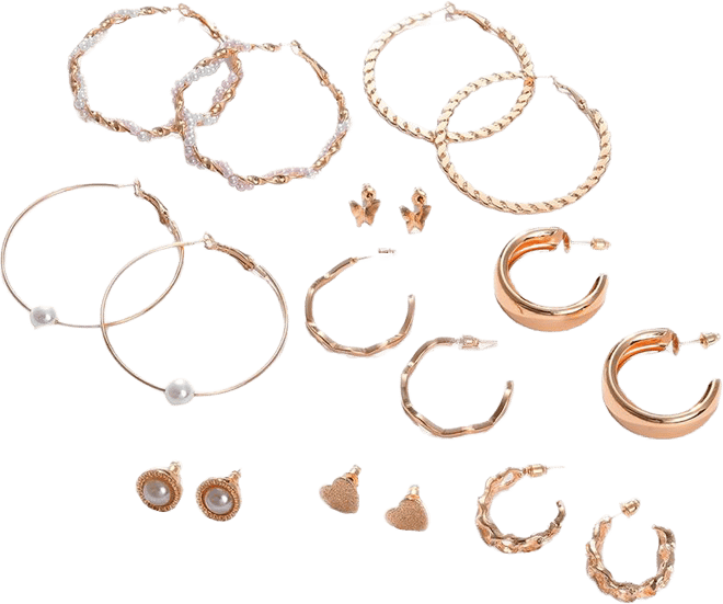 Women's Everyday Hoop Earrings Set