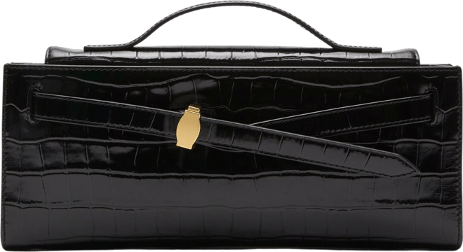 Black Croc Embossed Veronica Beard Dash Clutch | Veronica Beard