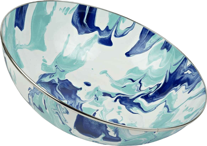 Lagoon Enameled Steel Large Serving Bowl