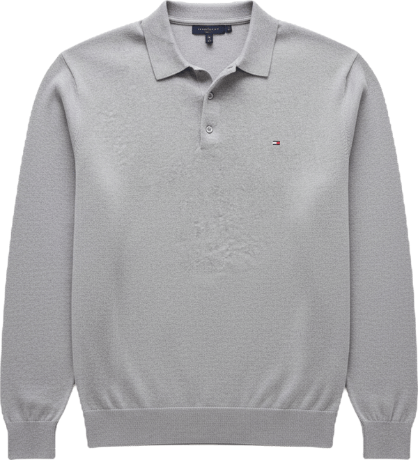 Men's Big and Tall Long Sleeve Polo Sweater