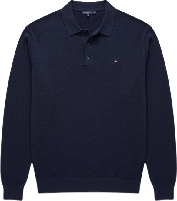 Men's Big and Tall Long Sleeve Polo Sweater