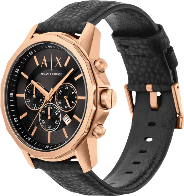 Armani Exchange Men's Chronograph Black Rubber Watch, 44mm