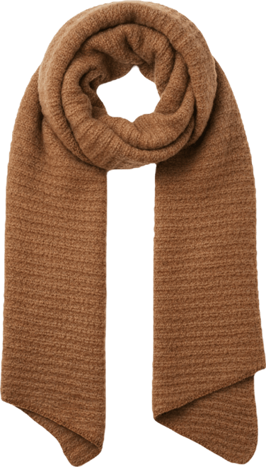 Women's Solid Scarf with Ribbed Detail