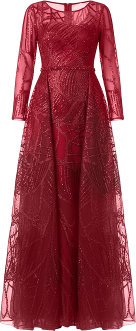 Women's Gorgeous Overskirt Dress with Long Sleeves