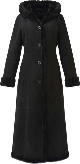 Women's Gianna Hooded Faux Shearling Long Coat