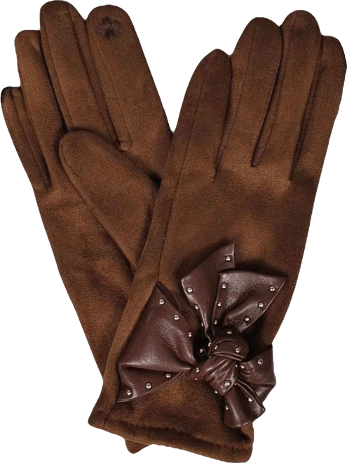 Suede Glove with Bow