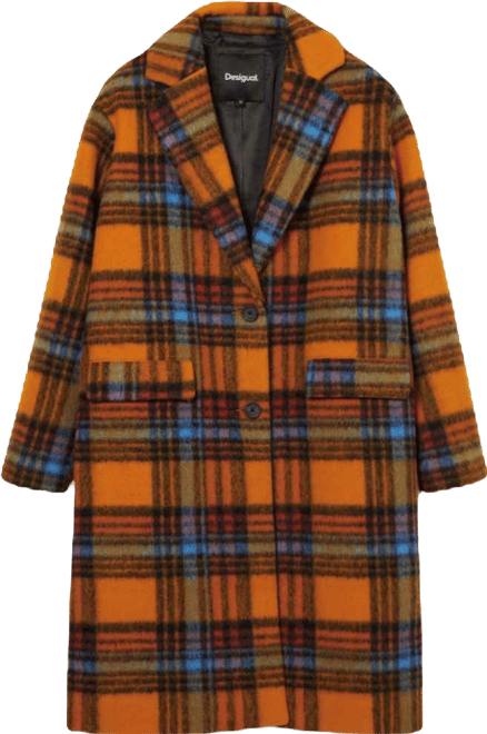Women's Long checkered coat