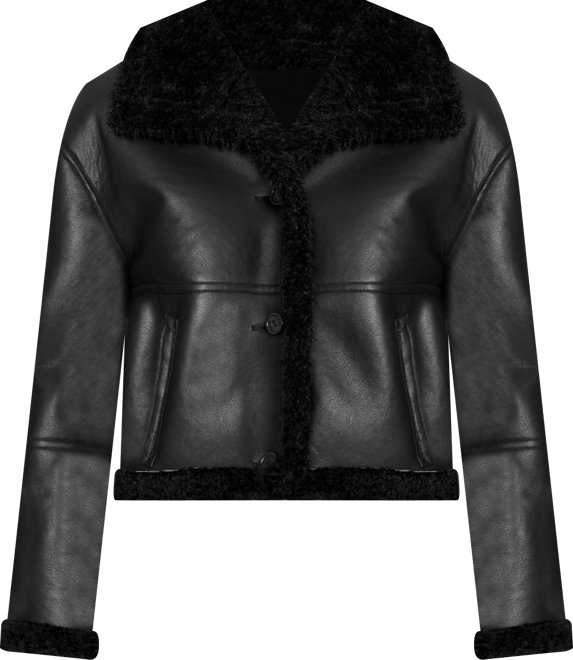 Women's Stand-Collar Faux-Shearling Coat