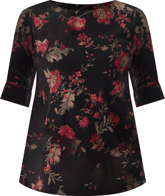 Women's Alanis Printed Cuffed-Sleeve T-Shirt