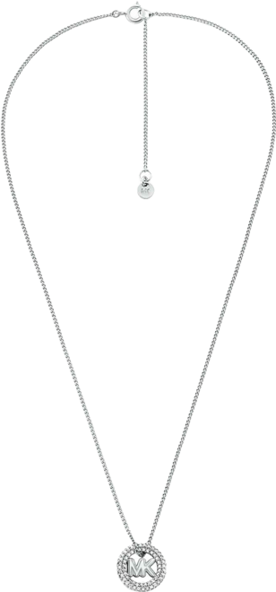 Pave Logo Pendant Necklace