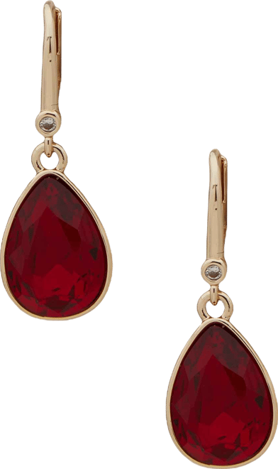 Faceted Stone Gold-Tone Teardrop Earrings