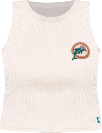 Women's White Miami Dolphins Show Up Cropped Tank Top