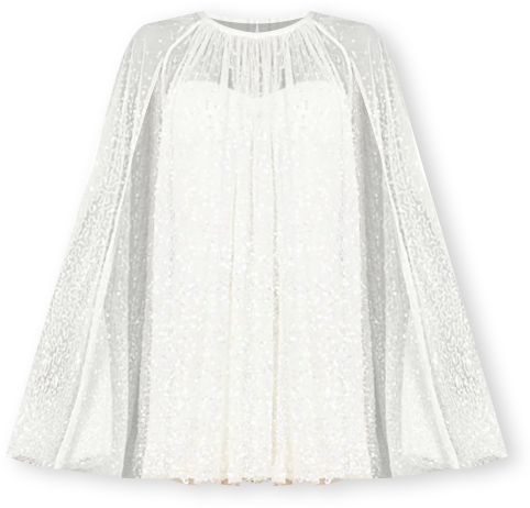 Women's Beaded Bridal Cape Dress