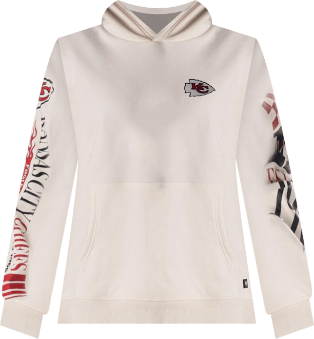 Men's and Women's Cream Kansas City Chiefs Stacked Graphic Sleeve Fleece Hoodie