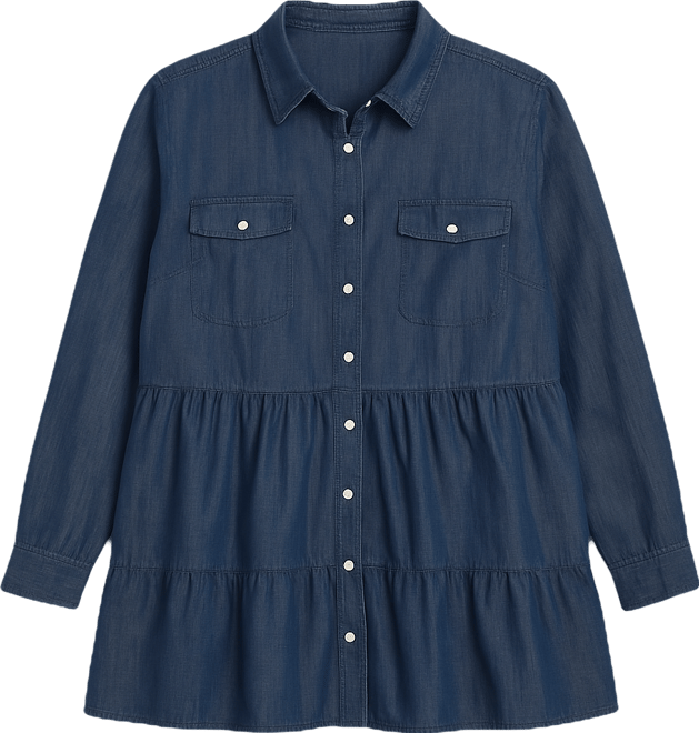 Women's Denim Tiered Shirt