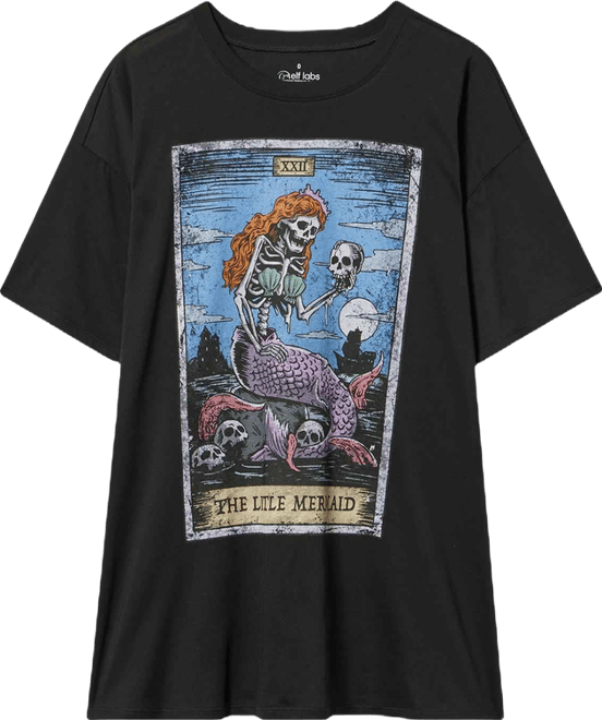 Mermaid Skeleton Oversized Tunic Tee