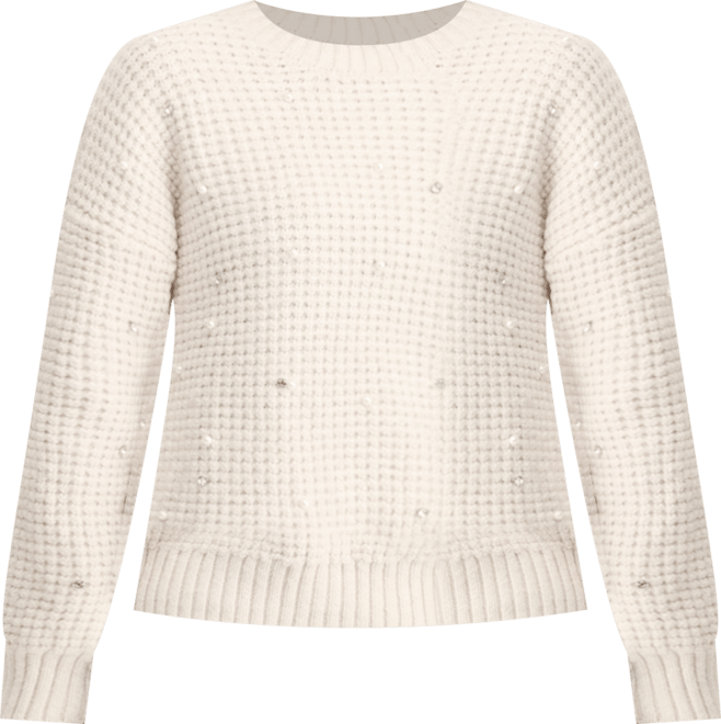 Trendy Plus Size Embellished Crewneck Pullover Sweater, Macy's Exclusive