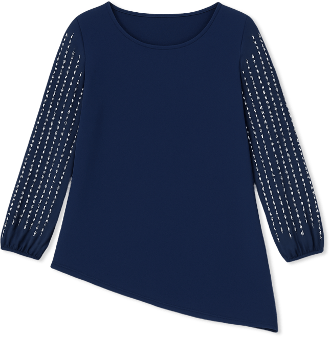 Women's Glitz Embellished Sleeve Tunic
