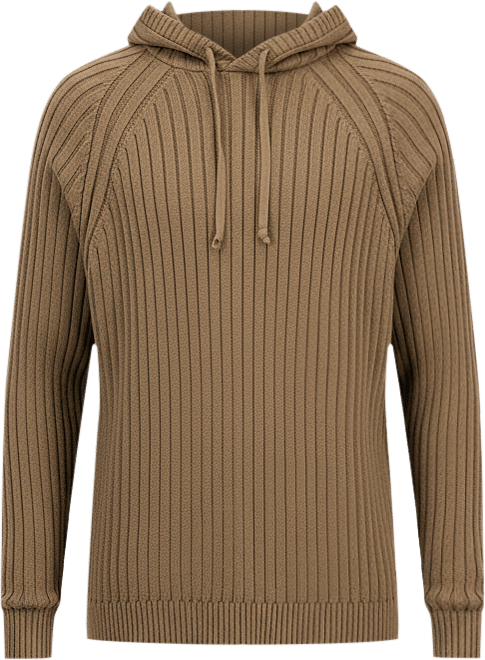 Men's Ribbed Hooded Sweater, Created for Macy's
