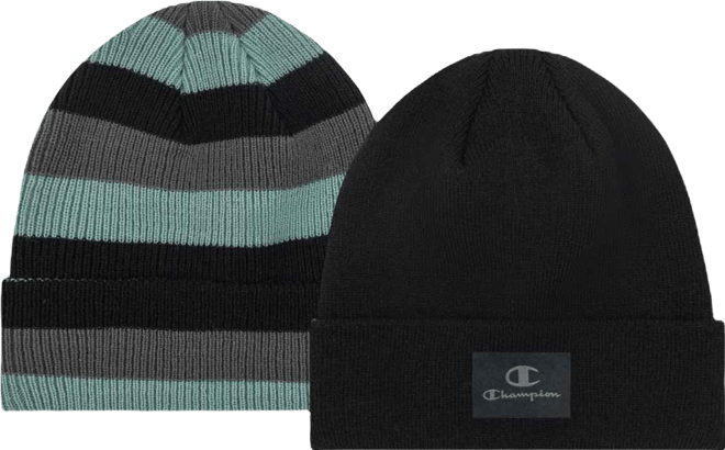 Men's 2-Piece Charlie Logo Embroidered Beanie Set