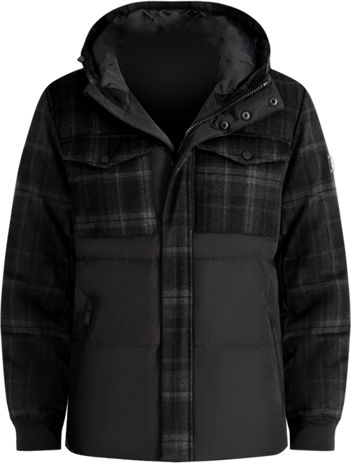 Men's Mixed Media Hooded Puffer