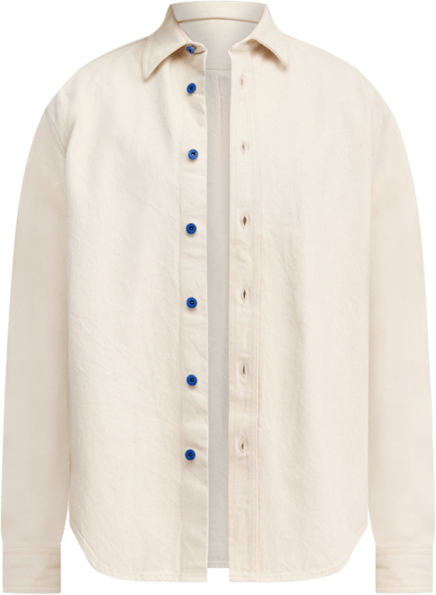 Men's Cotton Ebino Button-Front Shirt Jacket