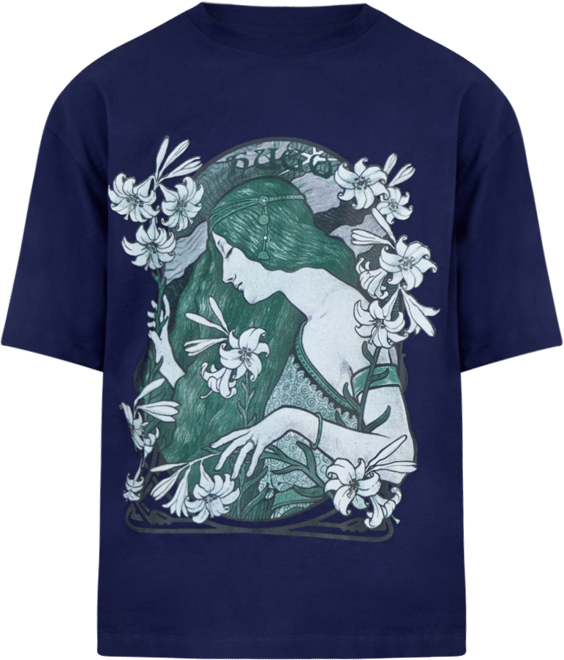 Men's Difluro Oversized Short-Sleeve Crewneck Graphic T-Shirt